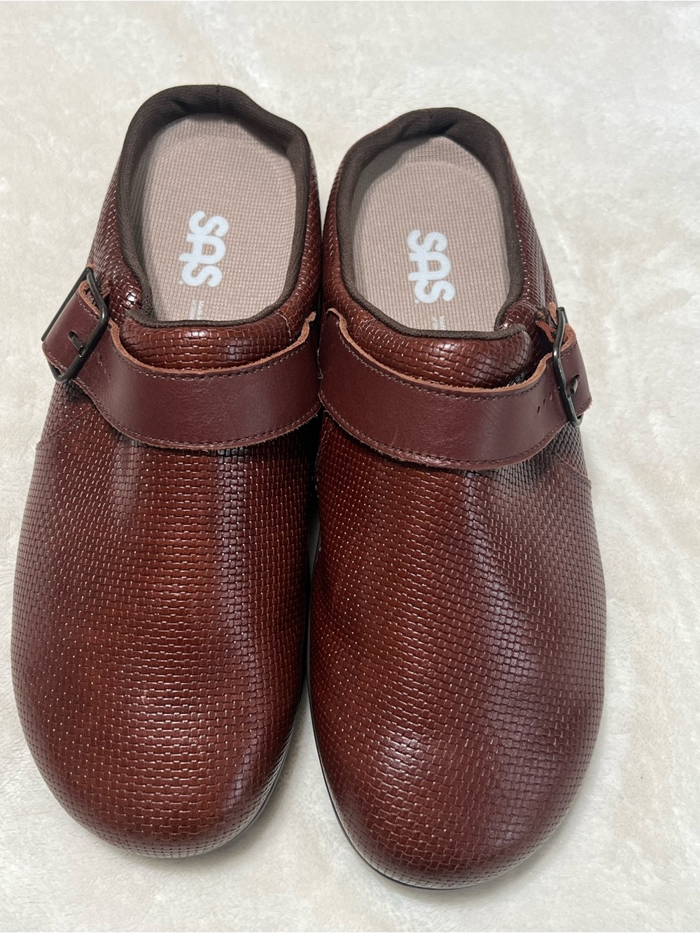 SAS Everyday Slide Clog Womens 9 Brown Textured Comfort Shoe NWOB Made in USA
